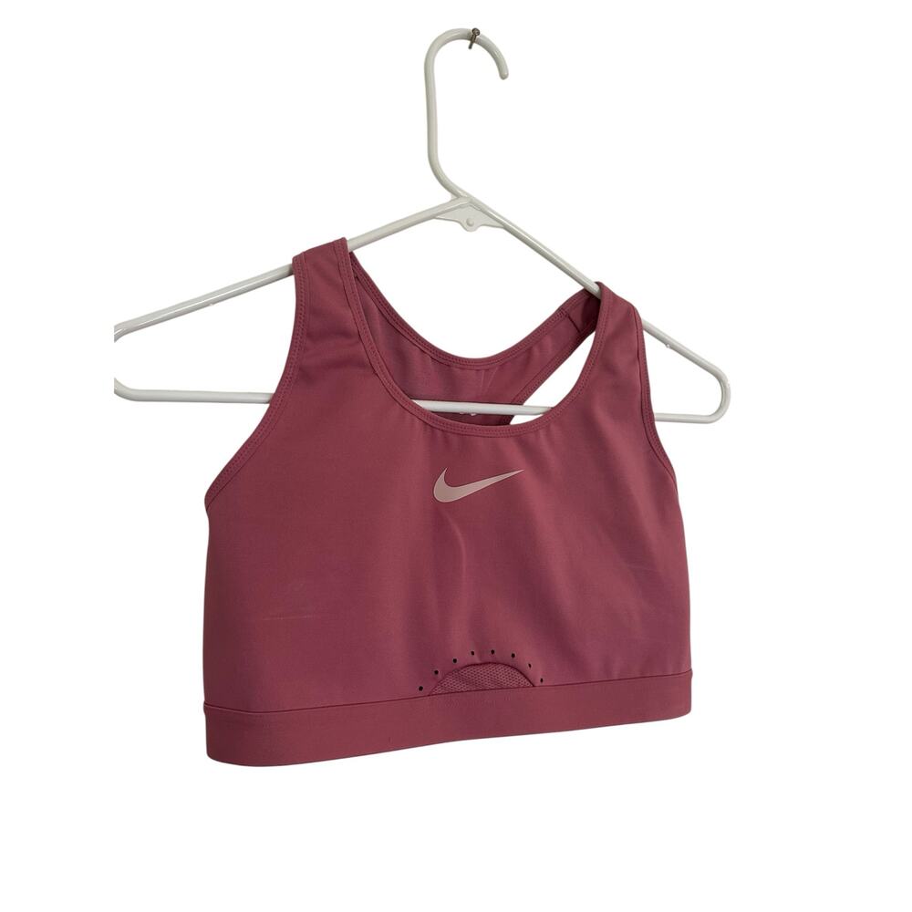 Nike sports bra S dusty rose comfort athletic top gym workout casual racerback
